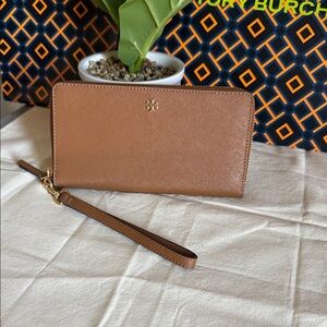 Tory Burch Brown Wristlet Wallet